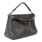 Fendi Snakeskin O'Lock Zipper Black