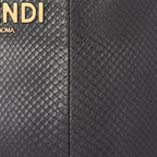 Fendi Snakeskin O'Lock Zipper Black