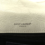 Saint Laurent Crinkled Calfskin Matelasse Monogram Medium Niki Chain Satchel Crema Soft
