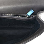 Saint Laurent Sheepskin Matelasse Chevron Monogram Medium College Satchel Dark Anthracite
