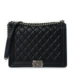 Chanel Lambskin Quilted Large Boy Flap Black