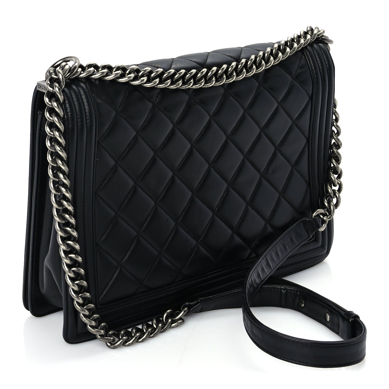 Chanel Lambskin Quilted Large Boy Flap Black