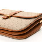 Saint Laurent Canvas All-Over Monogram Small Le Monogramme Satchel Beige Kaki Brown Gold