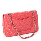 Chanel Patent Quilted Medium Double Flap Dark Pink
