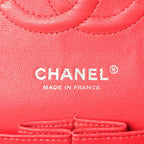 Chanel Patent Quilted Medium Double Flap Dark Pink