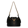 Chanel Washed Denim Quilted Mini Chanel 25 Handbag  Black