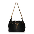 Chanel Washed Denim Quilted Mini Chanel 25 Handbag  Black