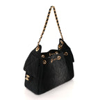 Chanel Washed Denim Quilted Mini Chanel 25 Handbag  Black