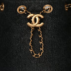 Chanel Washed Denim Quilted Mini Chanel 25 Handbag  Black