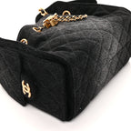 Chanel Washed Denim Quilted Mini Chanel 25 Handbag  Black