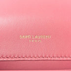 Saint Laurent Satin Small Classic Monogram Kate Tassel Satchel Coral Rose