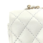 Chanel Lambskin Quilted Mini Flap Bag Charm With Hook  Grey