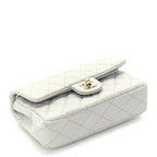 Chanel Lambskin Quilted Mini Flap Bag Charm With Hook  Grey