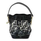 Fendi TPU FF Vitello Grace F is Fendi Mini Mon Tresor Bucket Bag Black