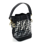 Fendi TPU FF Vitello Grace F is Fendi Mini Mon Tresor Bucket Bag Black
