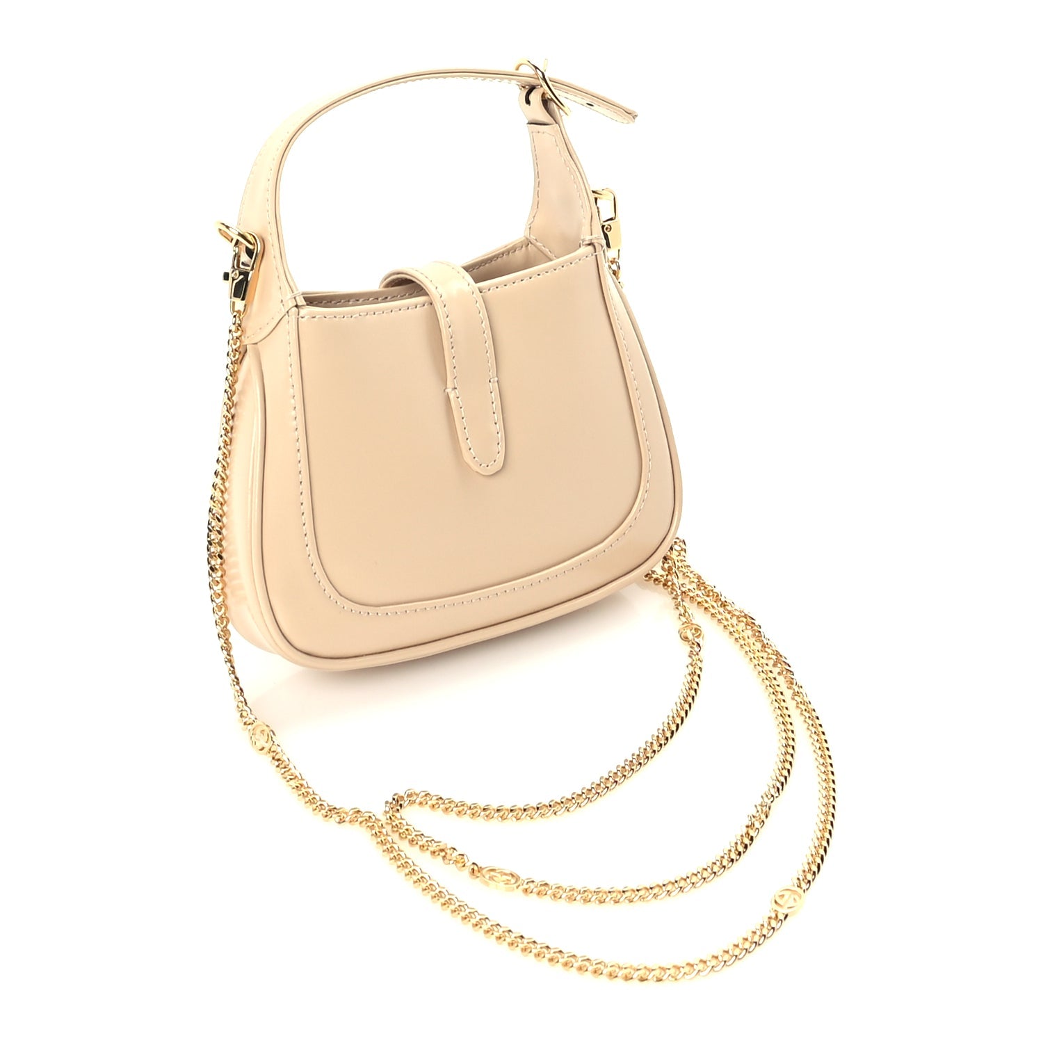 Gucci Boarded Dyana Lux Calfskin Nano Jackie 1961 Hobo  Beige