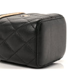 Chanel Caviar Quilted Mini Vanity Case With Chain  Black