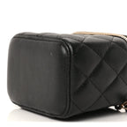 Chanel Caviar Quilted Mini Vanity Case With Chain  Black