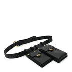 Fendi Calfskin Multi Pocket Belt  Black