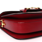 Gucci GG Supreme Monogram Azalea Calfskin Horsebit 1955 Shoulder Bag Beige Ebony New Cherry Red