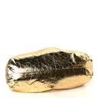 Bottega Veneta Metallic Crinkled Lambskin The Pouch Oversized Clutch Oro