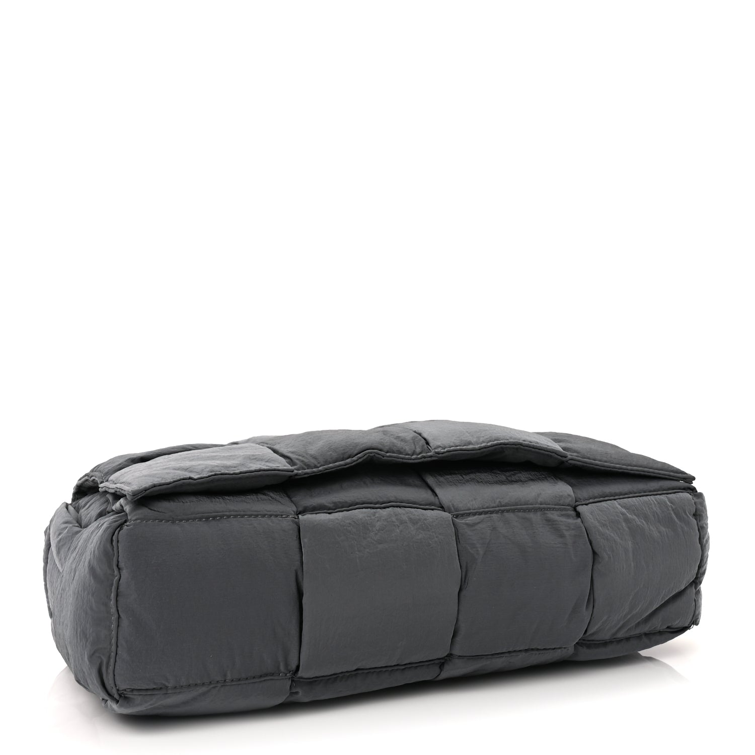 Bottega Veneta Nylon Intrecciato Padded Tech Cassette Bag Dark Grey