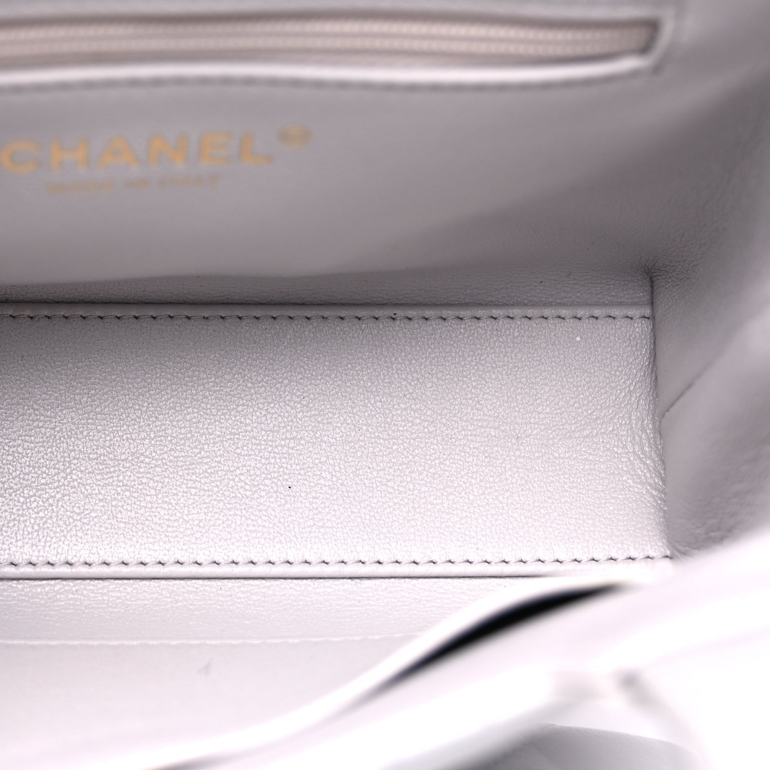 Chanel Shiny Aged Calfskin Quilted Nano Kelly Shopper  Light Grey