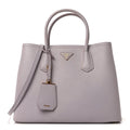 Prada Saffiano Cuir Small Double Bag Glicine