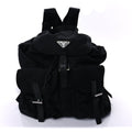 Prada Tessuto Nylon Saffiano Vela Medium Backpack  Black