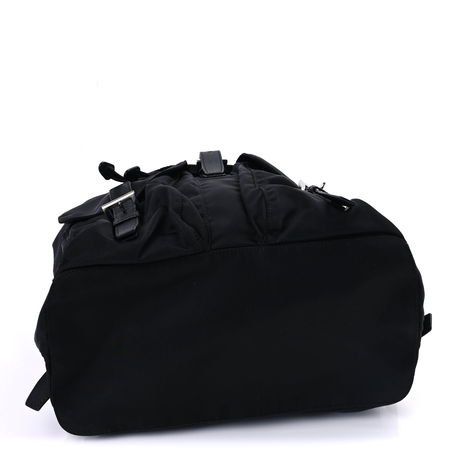 Prada Tessuto Nylon Saffiano Vela Medium Backpack  Black