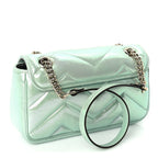 Gucci Iridescent Nappa Chevron Matelasse Small GG Marmont Shoulder Bag Iridescent Salvy Green