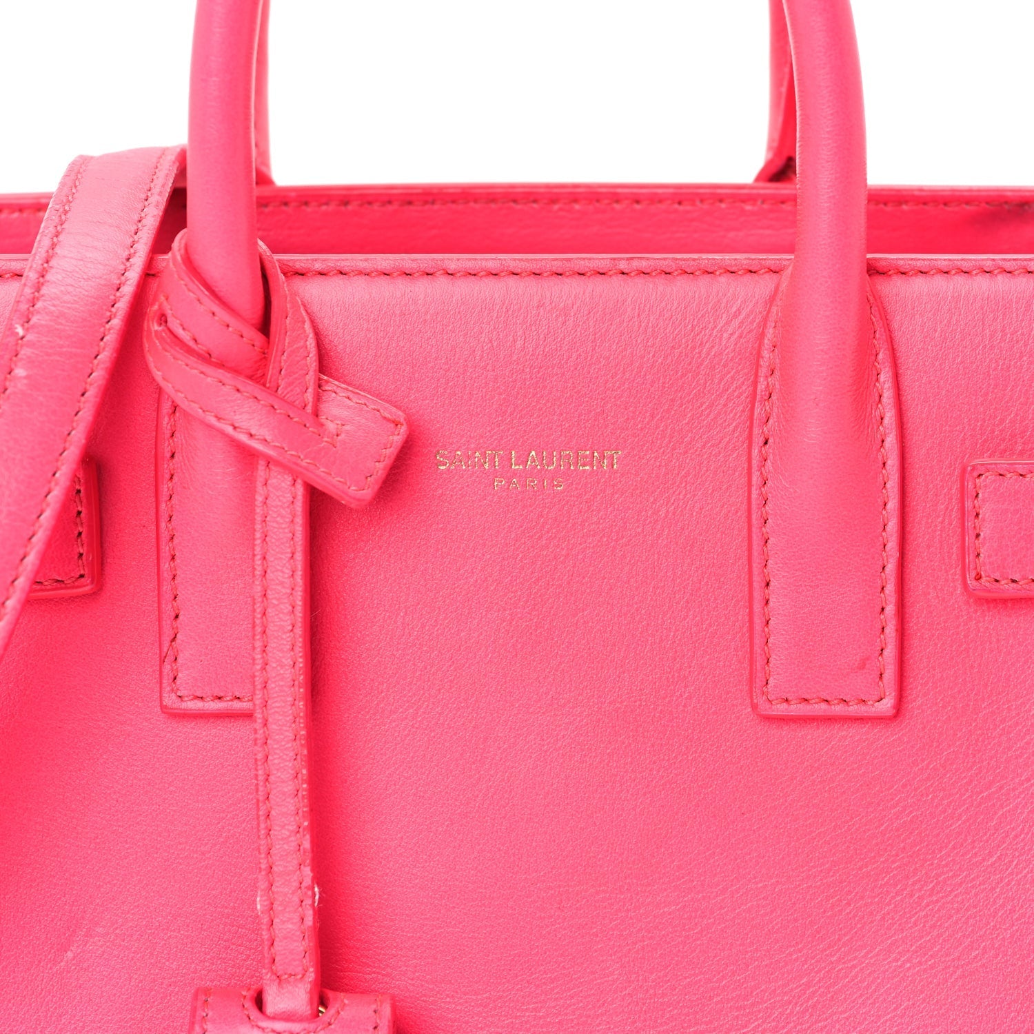 Saint Laurent Calfskin Nano Sac De Jour Lipstick Fuchsia