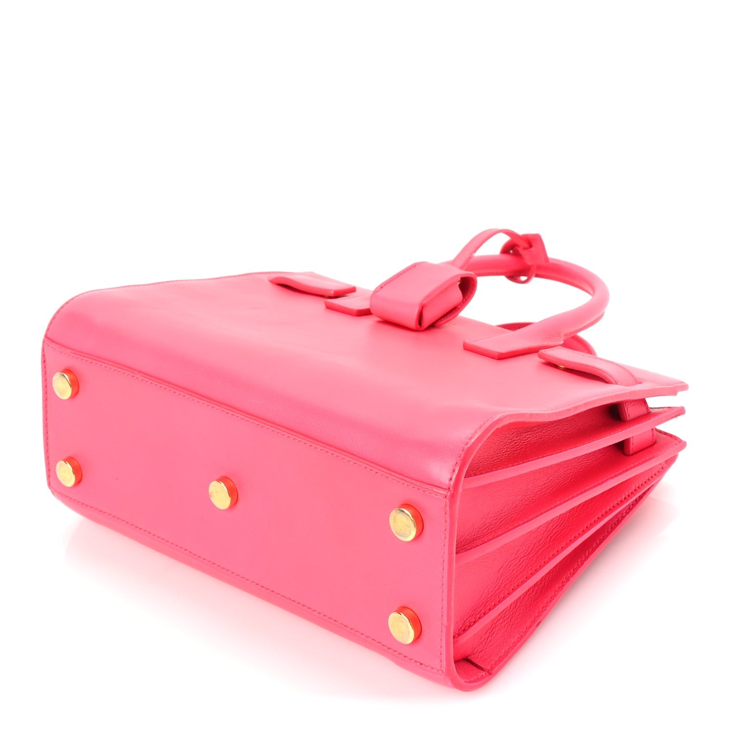 Saint Laurent Calfskin Nano Sac De Jour Lipstick Fuchsia