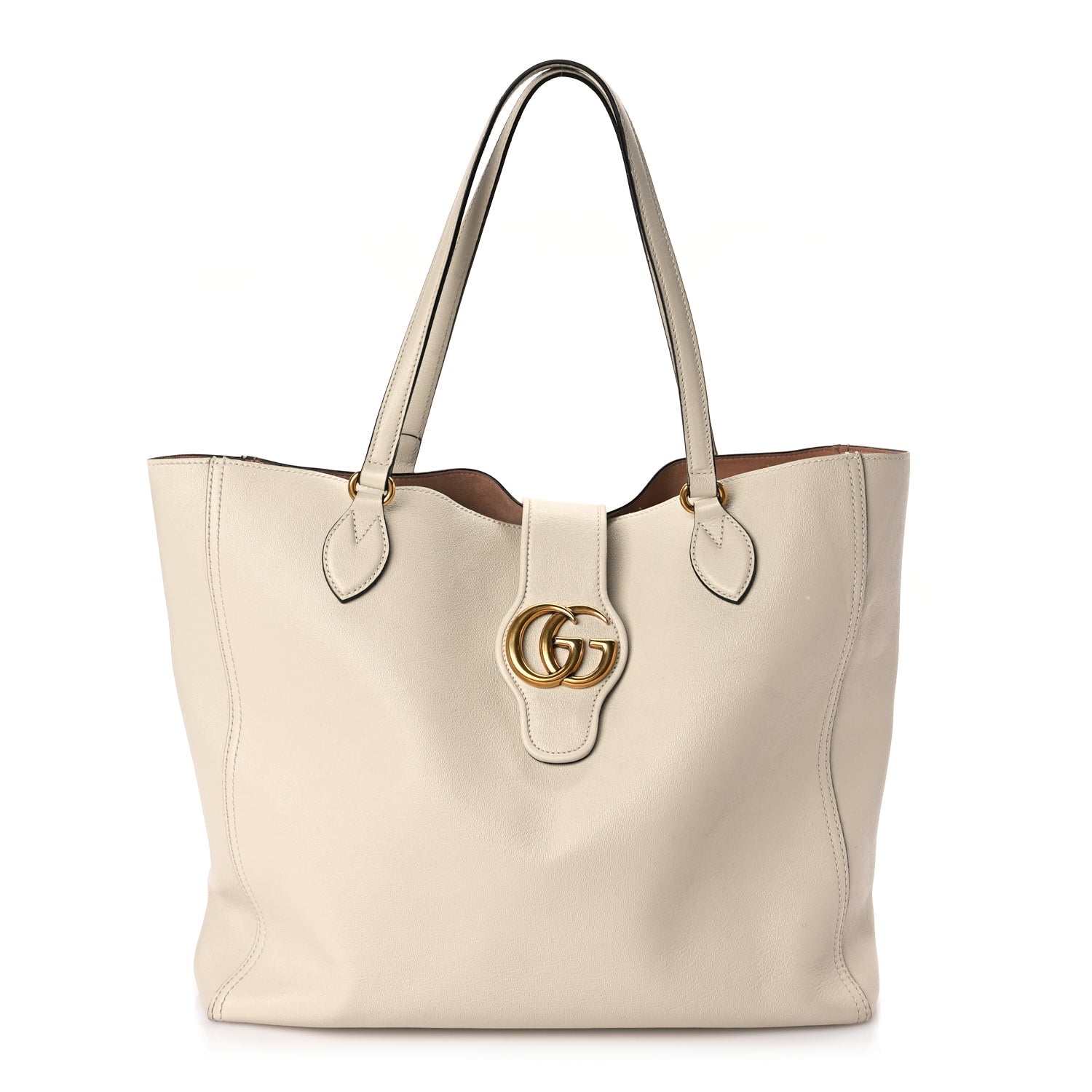 Gucci New Sakai Calfskin Lux Medium Dahlia Tote  Mystic White