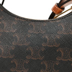 Celine Canvas Calfskin Mini Ava Triomphe Shoulder Bag Tan