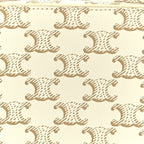 Celine Triomphe Canvas Calfskin Strap Box Bag White