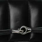 Gucci Nappa Vertical Matelasse Medium Maxi Horsebit Chain Shoulder Bag Black