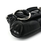 Gucci Nappa Vertical Matelasse Medium Maxi Horsebit Chain Shoulder Bag Black