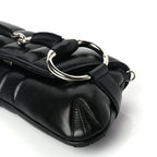 Gucci Nappa Vertical Matelasse Medium Maxi Horsebit Chain Shoulder Bag Black