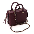Chanel Calfskin Quilted Studded Square Vanity Case Burgundy