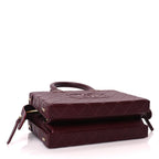 Chanel Calfskin Quilted Studded Square Vanity Case Burgundy
