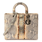 Christian Dior Snakeskin Large Lady Dior Beige