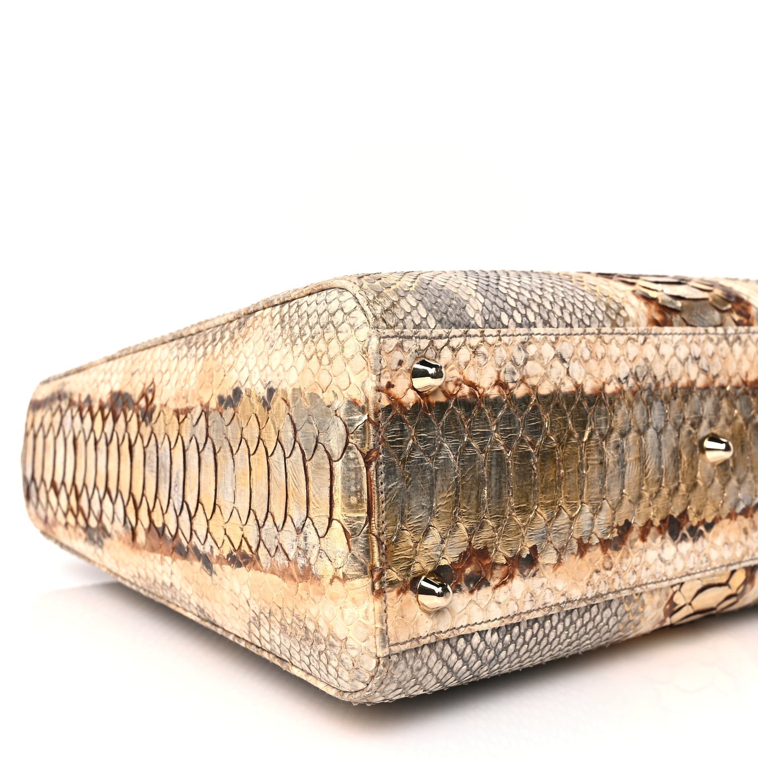 Christian Dior Snakeskin Large Lady Dior Beige