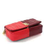 Burberry Lambskin Quilted Small Lola Bag Bright Red Dark Crimson