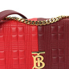 Burberry Lambskin Quilted Small Lola Bag Bright Red Dark Crimson