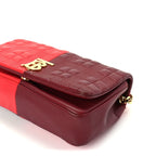 Burberry Lambskin Quilted Small Lola Bag Bright Red Dark Crimson