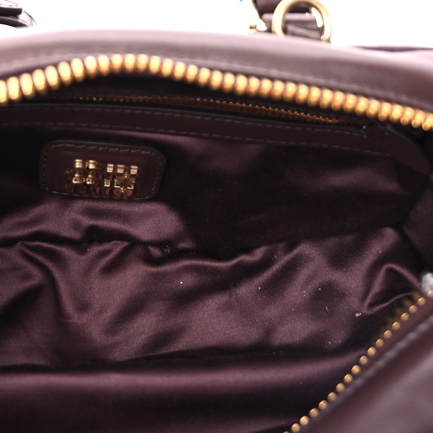 Miu Miu Calfskin Regular Arcadie Top Handle Bag Briarwood