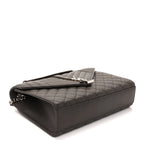 Saint Laurent Grain De Poudre Textured Mixed Matelasse Medium Triquilt Monogram Satchel  Earth