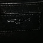 Saint Laurent Grain De Poudre Textured Mixed Matelasse Medium Triquilt Monogram Satchel  Earth
