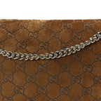Gucci Suede GG Embossed Large Dionysus Shoulder Bag  Pepper Brown